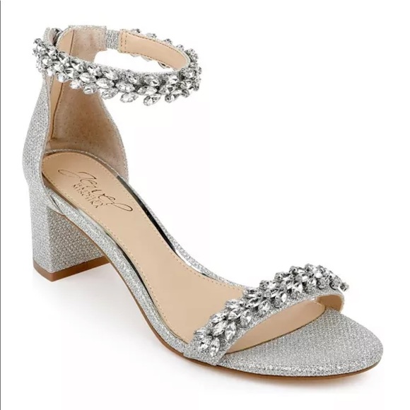 Badgley Mischka Jewel collection silver block heel - Picture 2 of 8